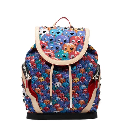 クリスチャンルブタン エクスプローラーファンク スカル バックパック リュック マルチカラー ナイロン レザー ラバー レディース Christian Louboutin 【中古】