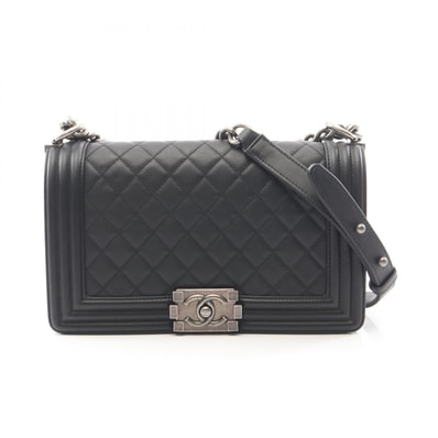 シャネル CHANEL ボーイシャネル ショルダーバッグ バッグ ラムスキン(羊革) レディース ブラック系 A67086 【中古】