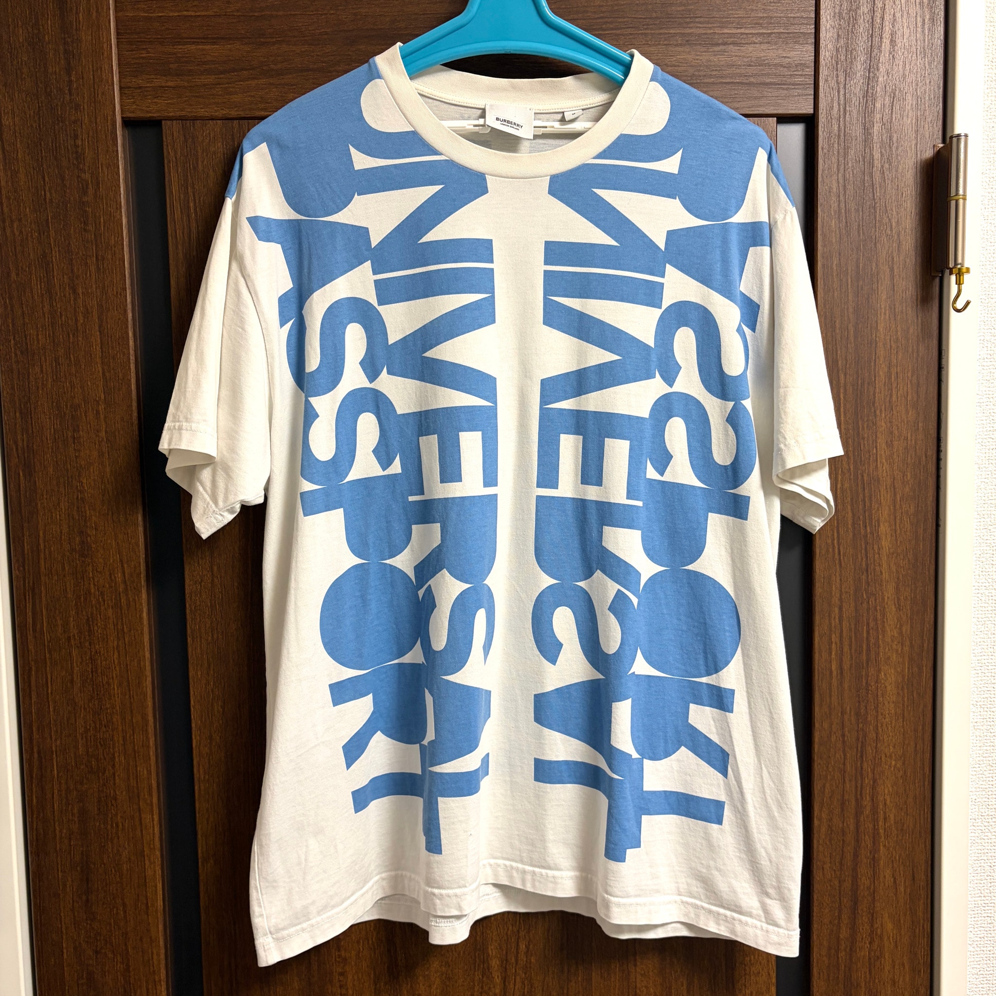BURBERRY ユニバーサルパスポート Tシャツ 白 ブルー M