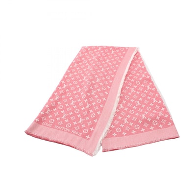 ルイ・ヴィトン LOUIS VUITTON ショール モノグラム ティーシャーティン ショール 衣料品 シルク コットン レッド レディース レッド系 / ホワイト系 M71539 【中古】