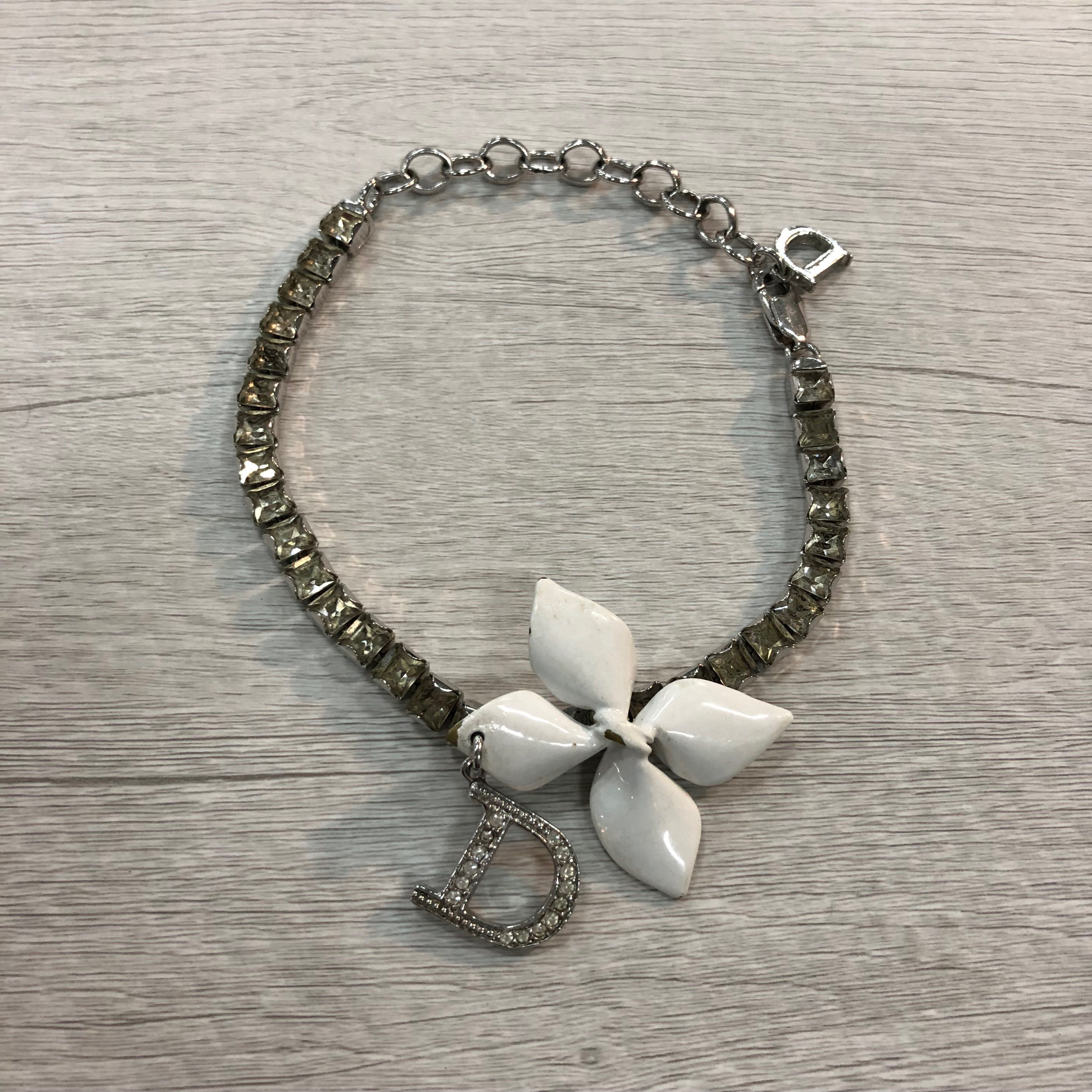 ディオール ラインストーン シルバーブレス ブレスレット