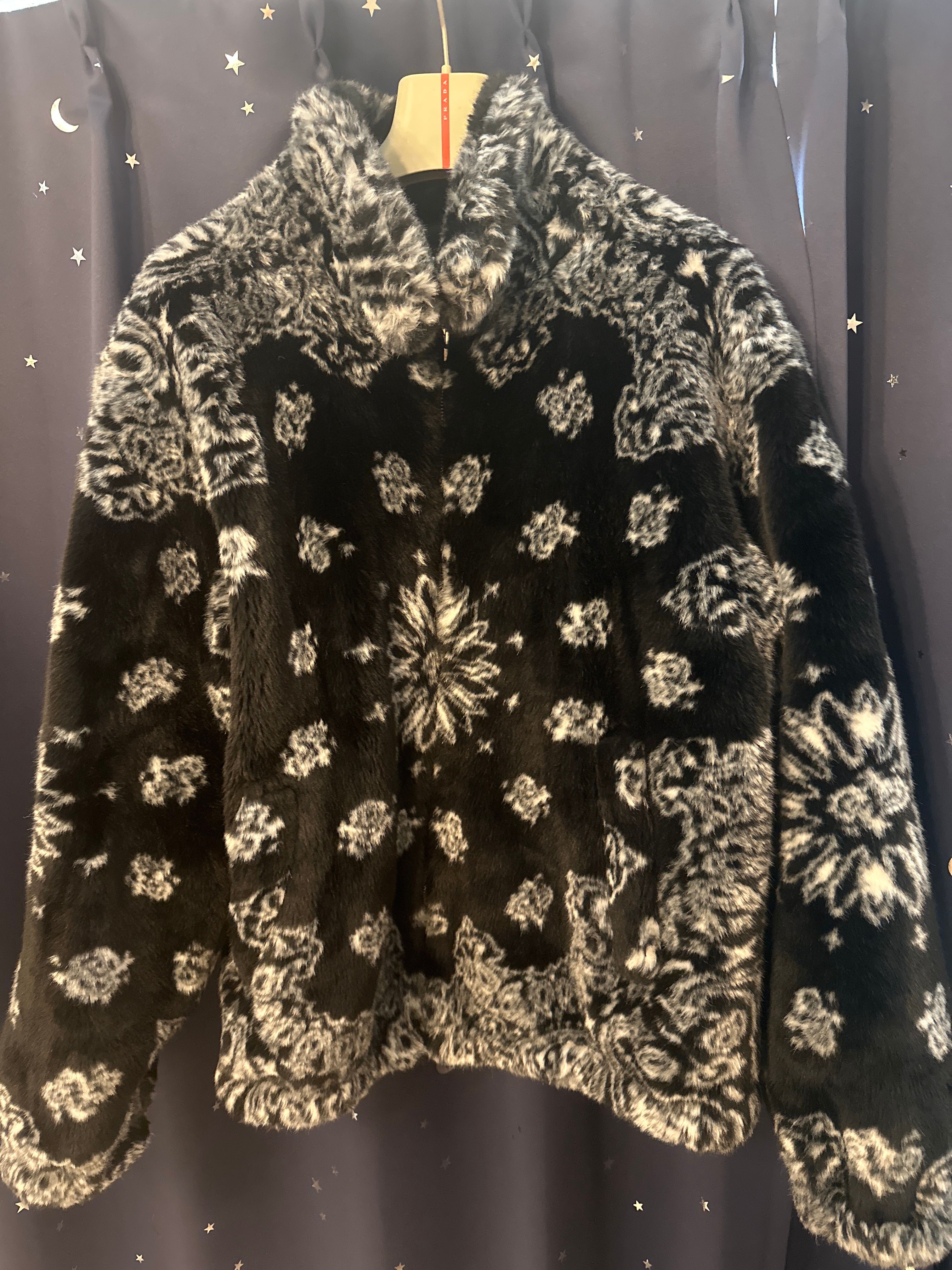 Supreme Bandana Faux Fur Bomber Jacket "Black"