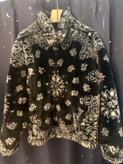 Supreme Bandana Faux Fur Bomber Jacket "Black"