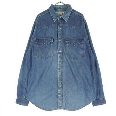 Levi's リーバイス 長袖 デニム ウエスタンシャツ L ブルー