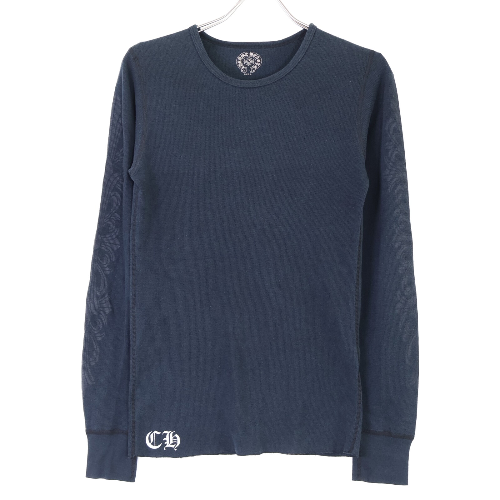 クロムハーツ 国内正規 OLD Thermal バックロゴ フローラルクロスプリント 長袖サーマルTシャツ S