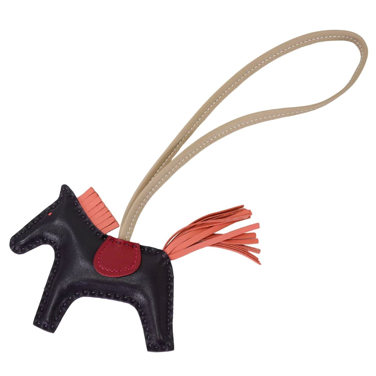 HERMES エルメス バッグチャーム ロデオ PM レザン/フラミンゴ/ルージュヴィフ/アルジル アニョーミロ(ラム) A刻印 新品未使用