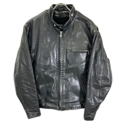 ショット ブラック レザー 641 ボアライナー付き シングルライダース ジャケット 42