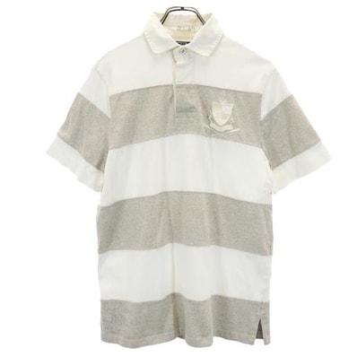 Polo by Ralph Lauren ポロバイラルフローレン ボーダー柄 半袖 ポロシャツ S ホワイト×グレー 23区