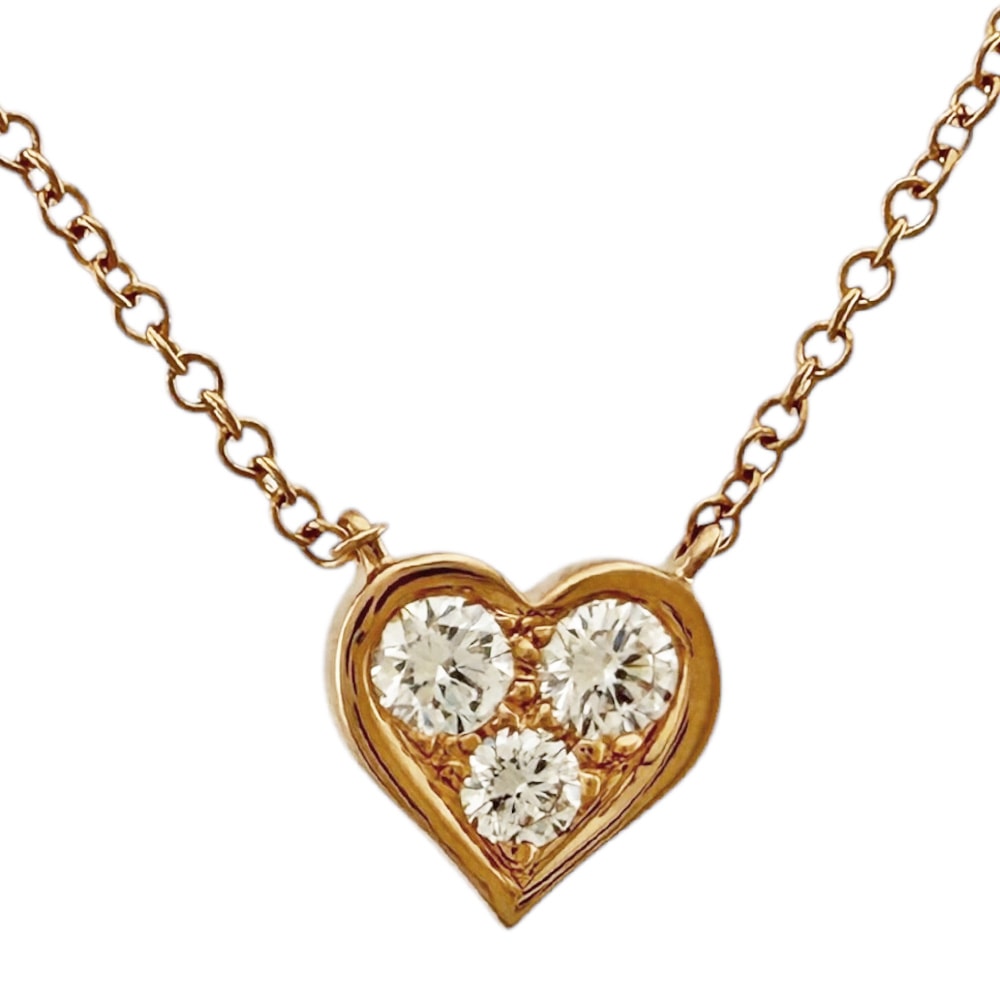 ティファニー センチメンタルハート ネックレス 18金 K18ピンクゴールド ダイヤモンド レディース TIFFANY&Co.  中古
