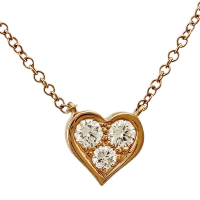 ティファニー センチメンタルハート ネックレス 18金 K18ピンクゴールド ダイヤモンド レディース TIFFANY&Co. 中古