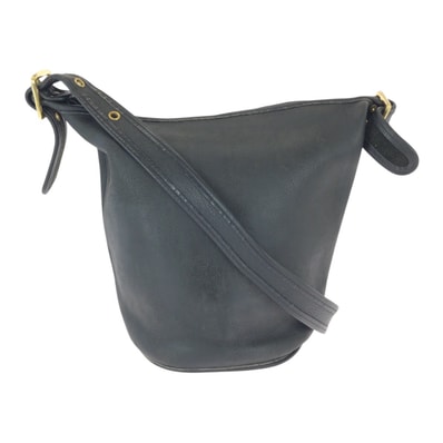 COACH コーチ ヴィンテージ オールドコーチ ブラック 黒 ゴールド金具 レザー ショルダーバッグ ダッフルバッグ ポシェット 600901 【中古】