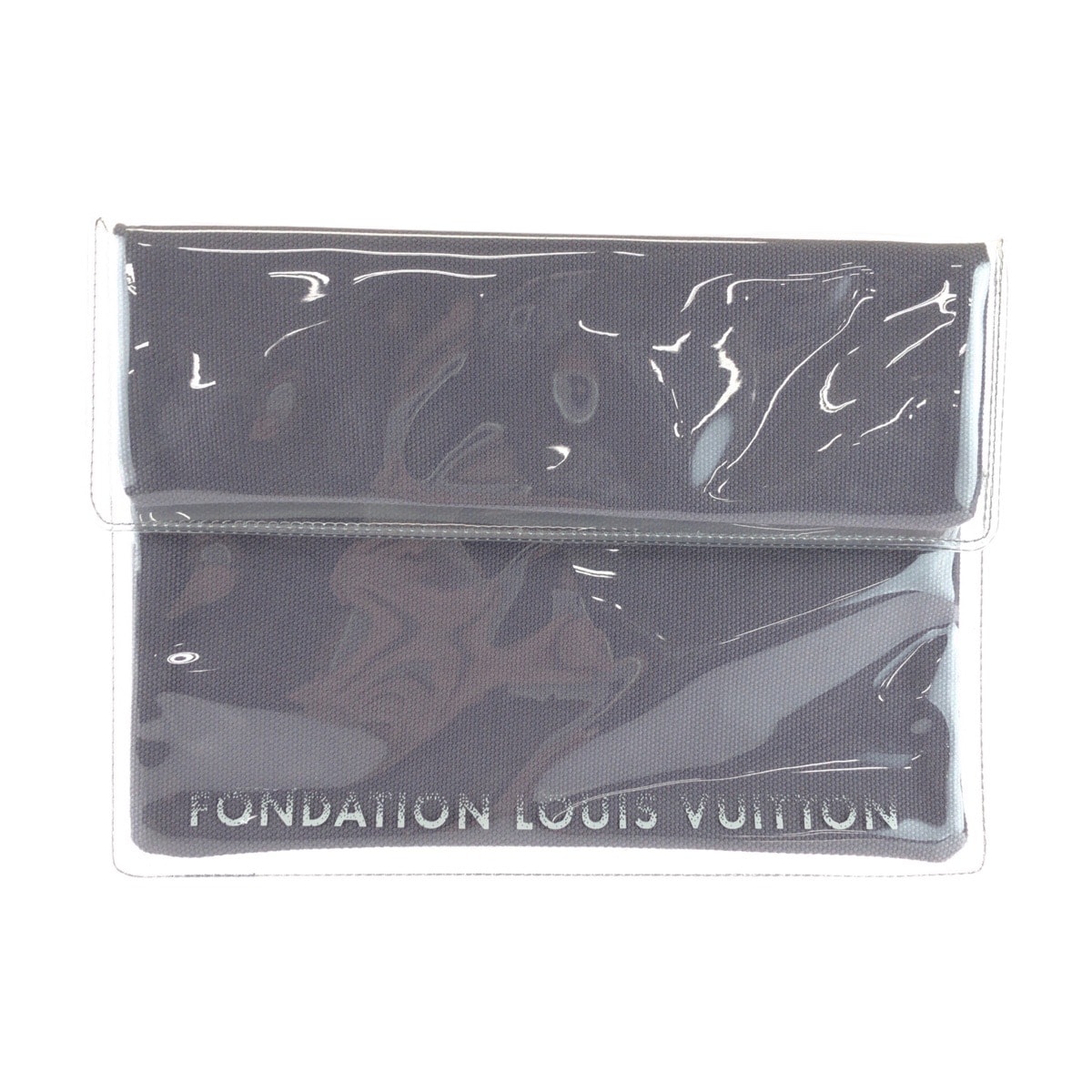 美品 LOUIS VUITTON ルイヴィトン フォンダシオン パリ 限定 グレー ナイロン キャンバス/ クラッチバッグ ポーチ 男女兼用 603435 【中古】