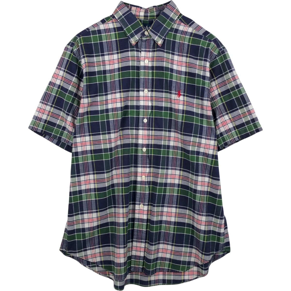古着 ラルフローレン Ralph Lauren CLASSIC FIT クラシックフィット 半袖 ボタンダウン チェックシャツ メンズL相当/eaa655863
