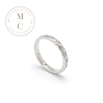 シャネル CHANEL リング 指輪 シルバー マトラッセ ココクラッシュ マリッジリング Pt950 4g