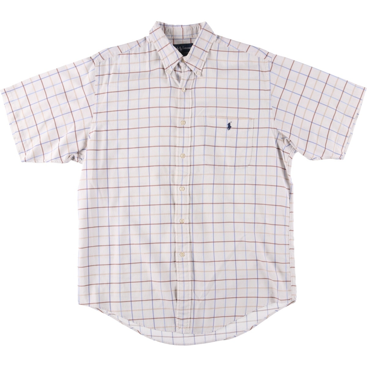 古着 ラルフローレン Ralph Lauren YARMOUTH 半袖 ボタンダウン チェックシャツ メンズL相当/eaa532296
