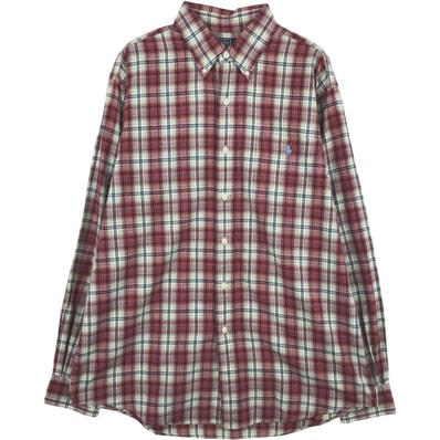 古着 ラルフローレン Ralph Lauren POLO by Ralph Lauren CUSTOM FIT 長袖 ボタンダウンチェックシャツ メンズL相当/eaa634821