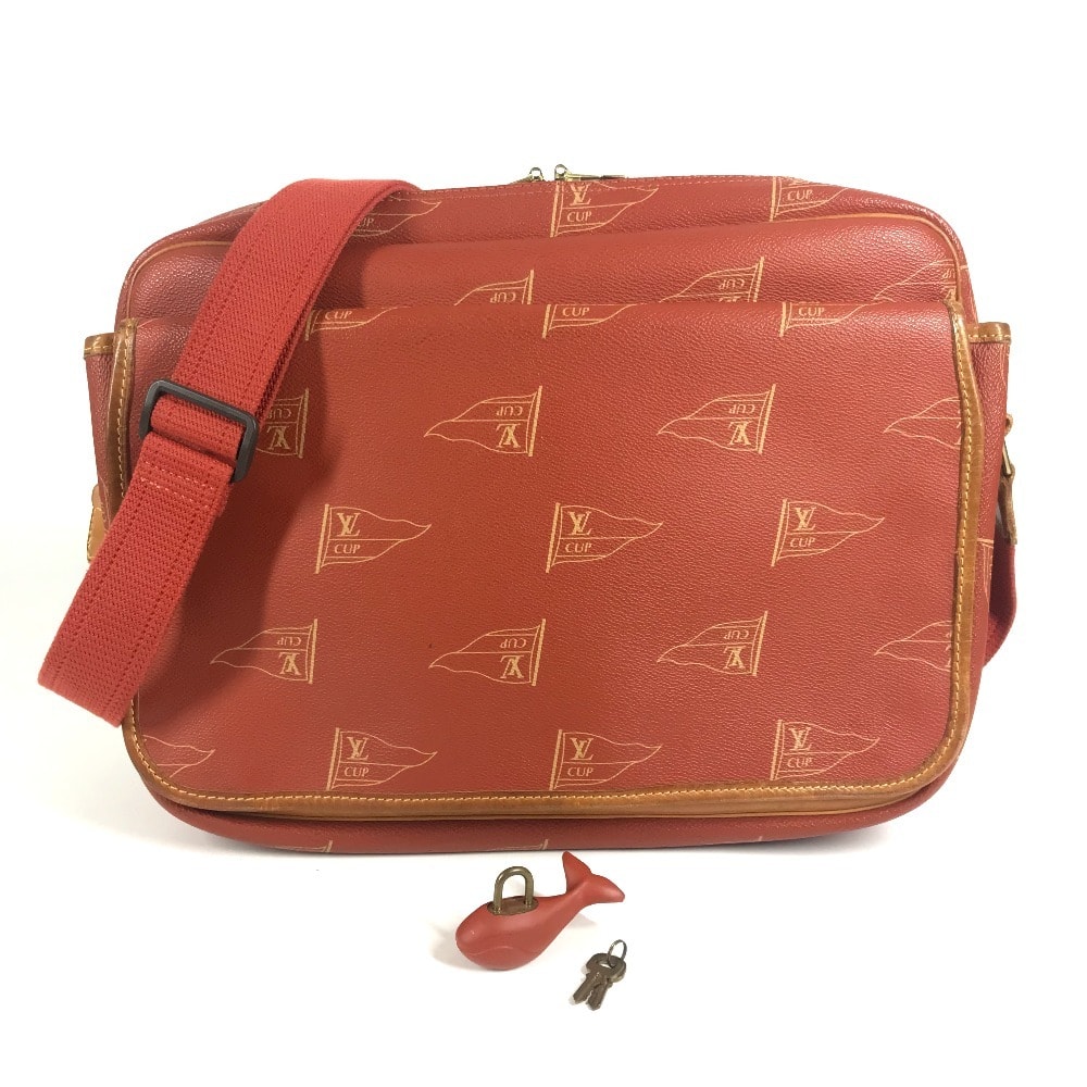 ルイヴィトン LOUIS VUITTON カルヴィ M80028  LVCUP ルイヴィトンカップ カバン 斜め掛け フラップ メッセンジャーバッグ ショルダーバッグ レザー/キャンバス アボガ二― オレンジ