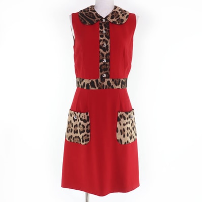 美品 ドルチェ&ガッバーナ ワンピース レッド レディース 40 F6E7RT