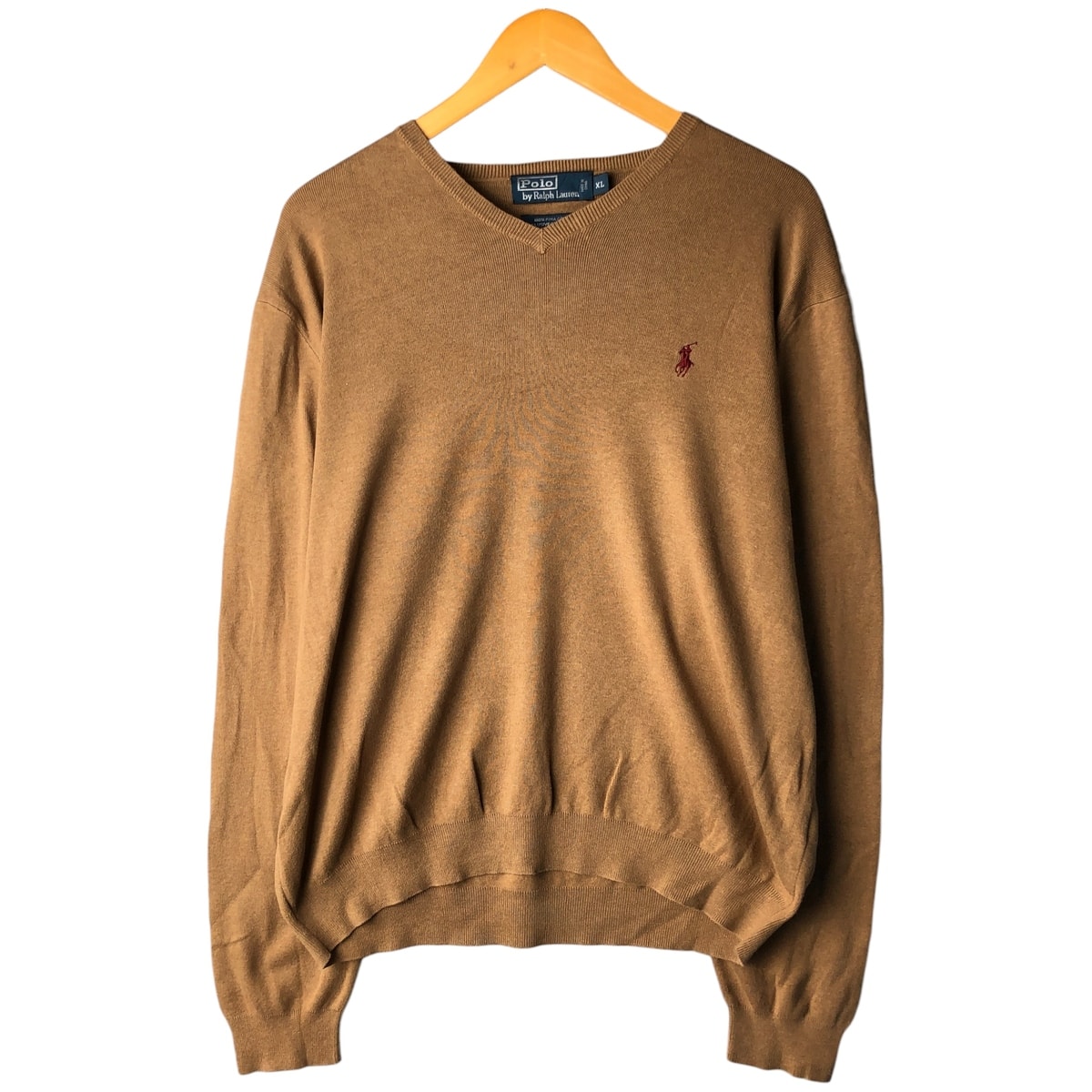 古着 ラルフローレン Ralph Lauren POLO by Ralph Lauren Vネック ピマコットンニットセーター メンズXL相当/eaa482634