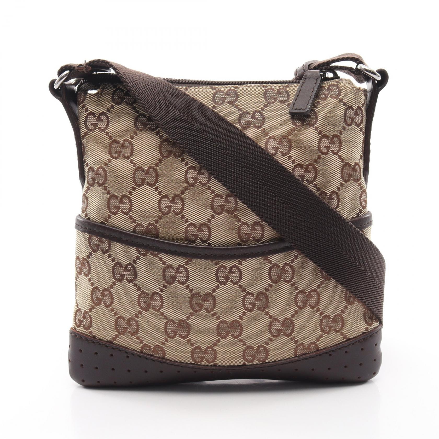 グッチ GUCCI GGキャンバス ショルダーバッグ バッグ キャンバス レザー レディース ベージュ系 / ブラウン系 147671 【中古】