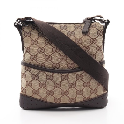グッチ GUCCI GGキャンバス ショルダーバッグ バッグ キャンバス レザー レディース ベージュ系 / ブラウン系 147671 【中古】