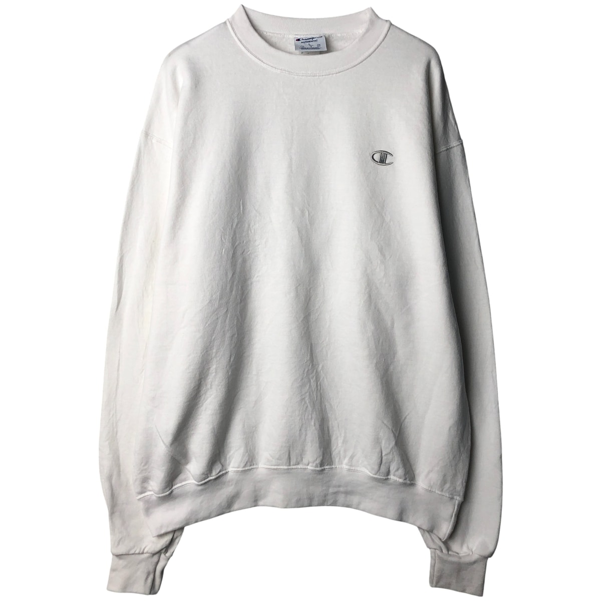 古着 チャンピオン Champion AUTHENTIC ワンポイントロゴスウェットシャツ トレーナー メンズL相当/eaa482993