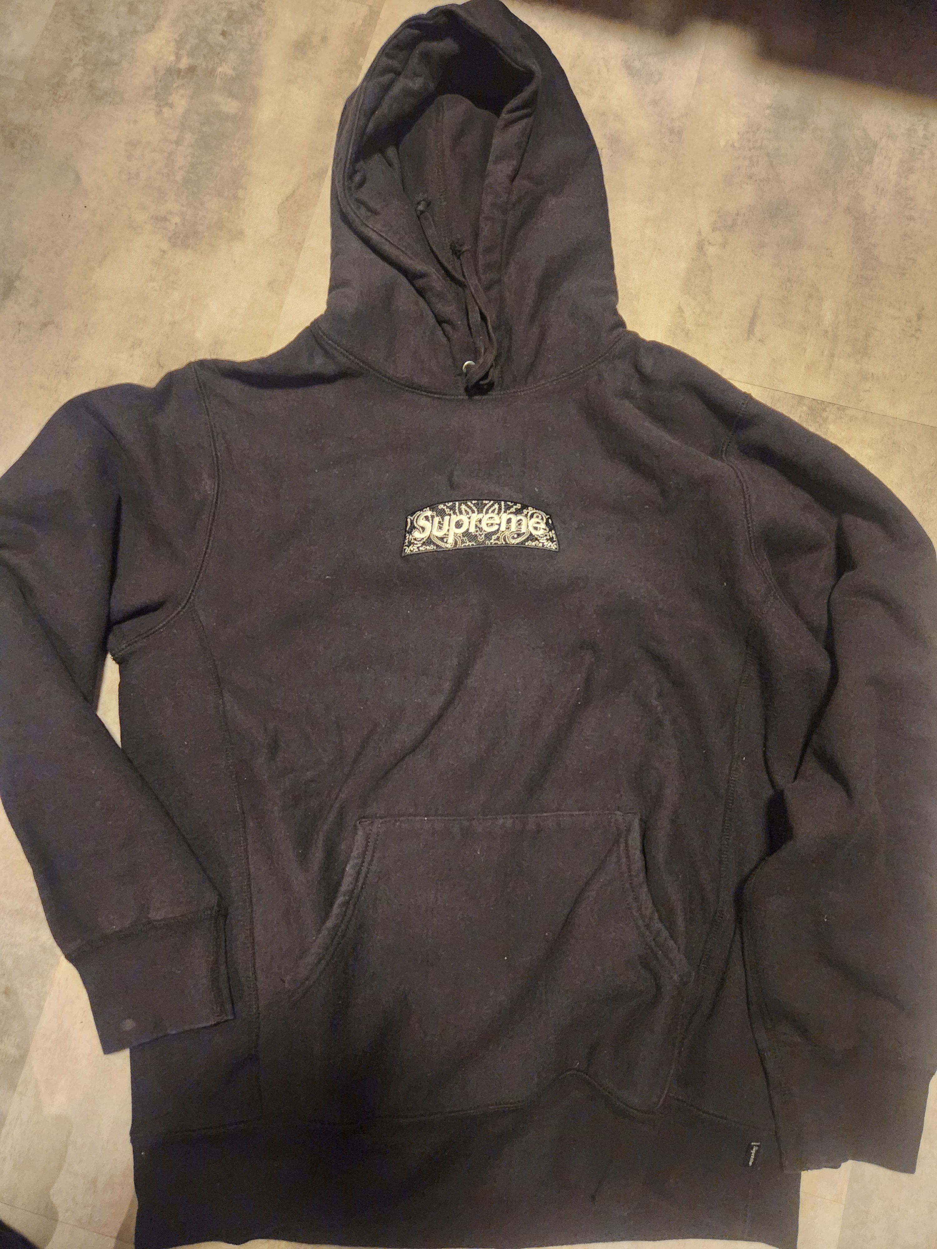 Supreme Bandana Box Logo Hooded Sweatshirt "Black"