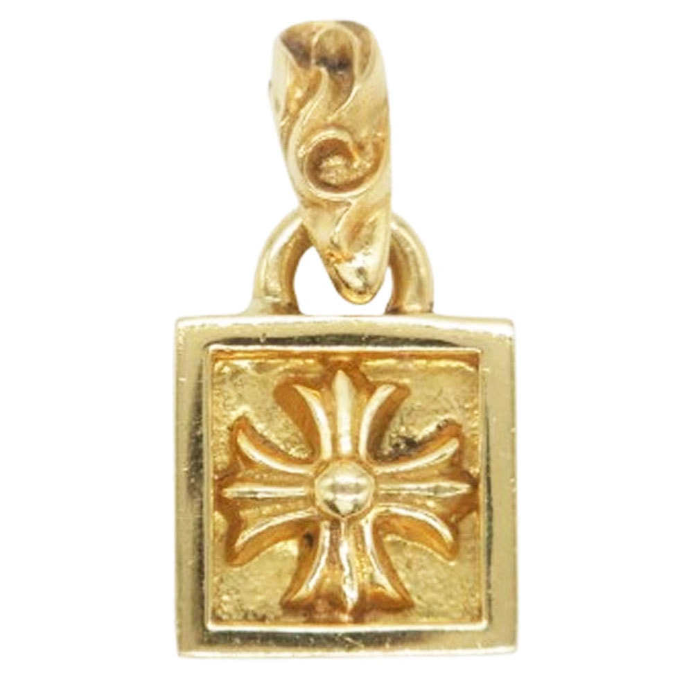 CHROME HEARTS クロムハーツ(原本無) ペンダントトップ 購入レシート付属 22K FRAMED CH PLUS フレームド CHプラス  ペンダントトップ ゴールド系【中古】