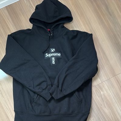 Supreme Cross Box Logo Hooded Sweatshirt "Black"