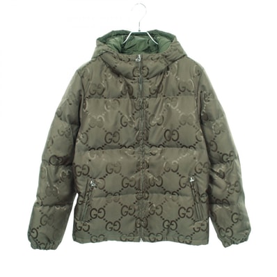 グッチ GUCCI ジャンボGG フード付き ダウンジャケット 衣料品 アウター ナイロン メンズ カーキ系 698710 【中古】