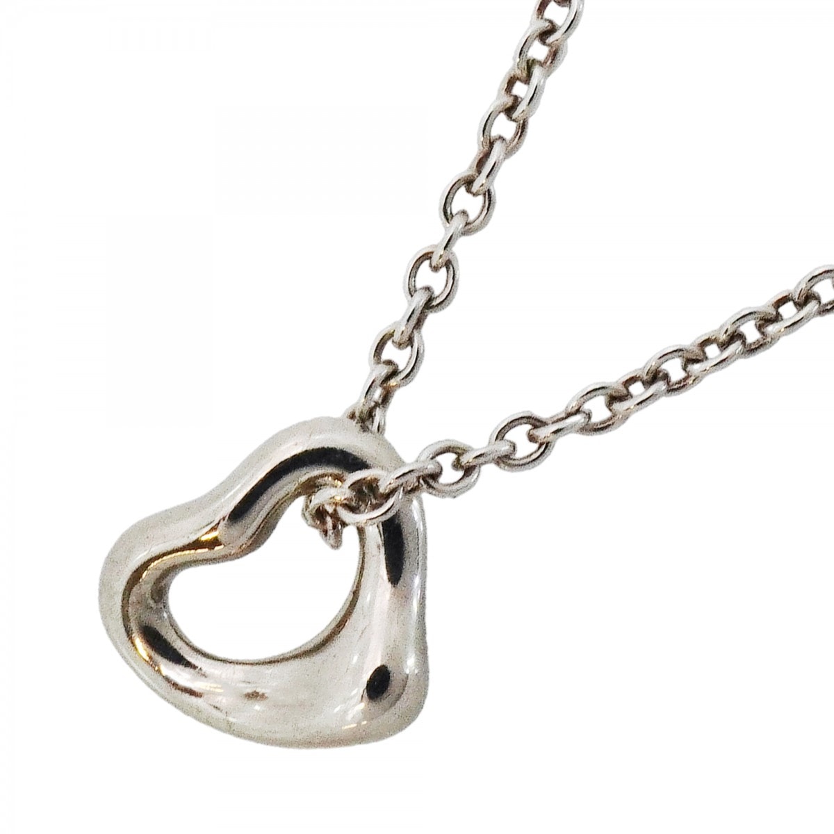 【6jdb0379】ティファニー ネックレス オープンハート シルバー925【中古】レディース