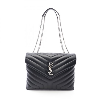 サンローランパリ SAINT LAURENT PARIS ルル ミディアム トートバッグ バッグ レザー レディース ブラック系 【中古】