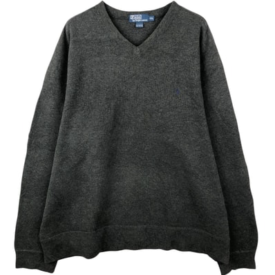 古着 ラルフローレン Ralph Lauren POLO by Ralph Lauren Vネック コットンニットセーター メンズXXL相当/eaa637272