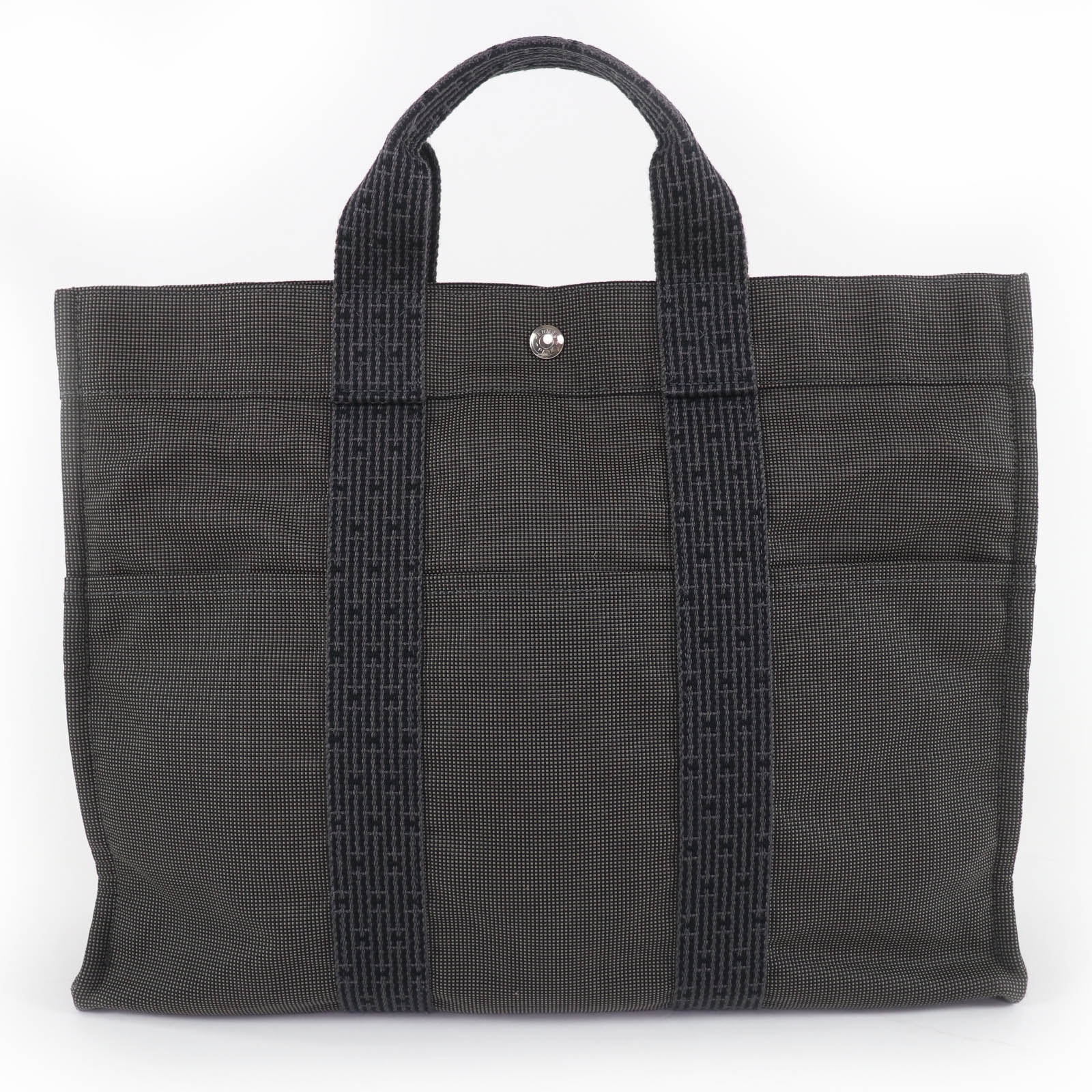 極美品 エルメス ハンドバッグ エールライン MM グレー レディース