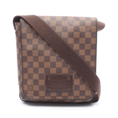 ルイ・ヴィトン LOUIS VUITTON ブルックリンPM ダミエエベヌ ショルダーバッグ バッグ PVCコーティングキャンバス レザー メンズ レディース ブラウン系 N51210 【中古】