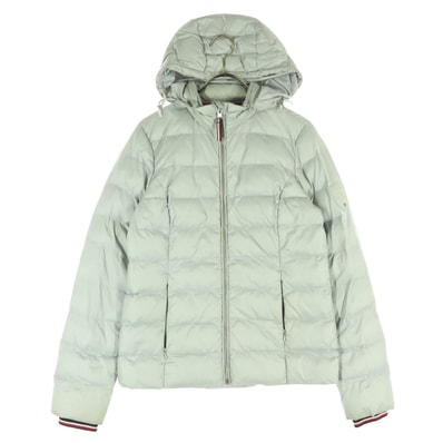 TOMMY HILFIGER トミーヒルフィガー フード取外し可 中綿ジャケット XS ライトグレー RM876A0362