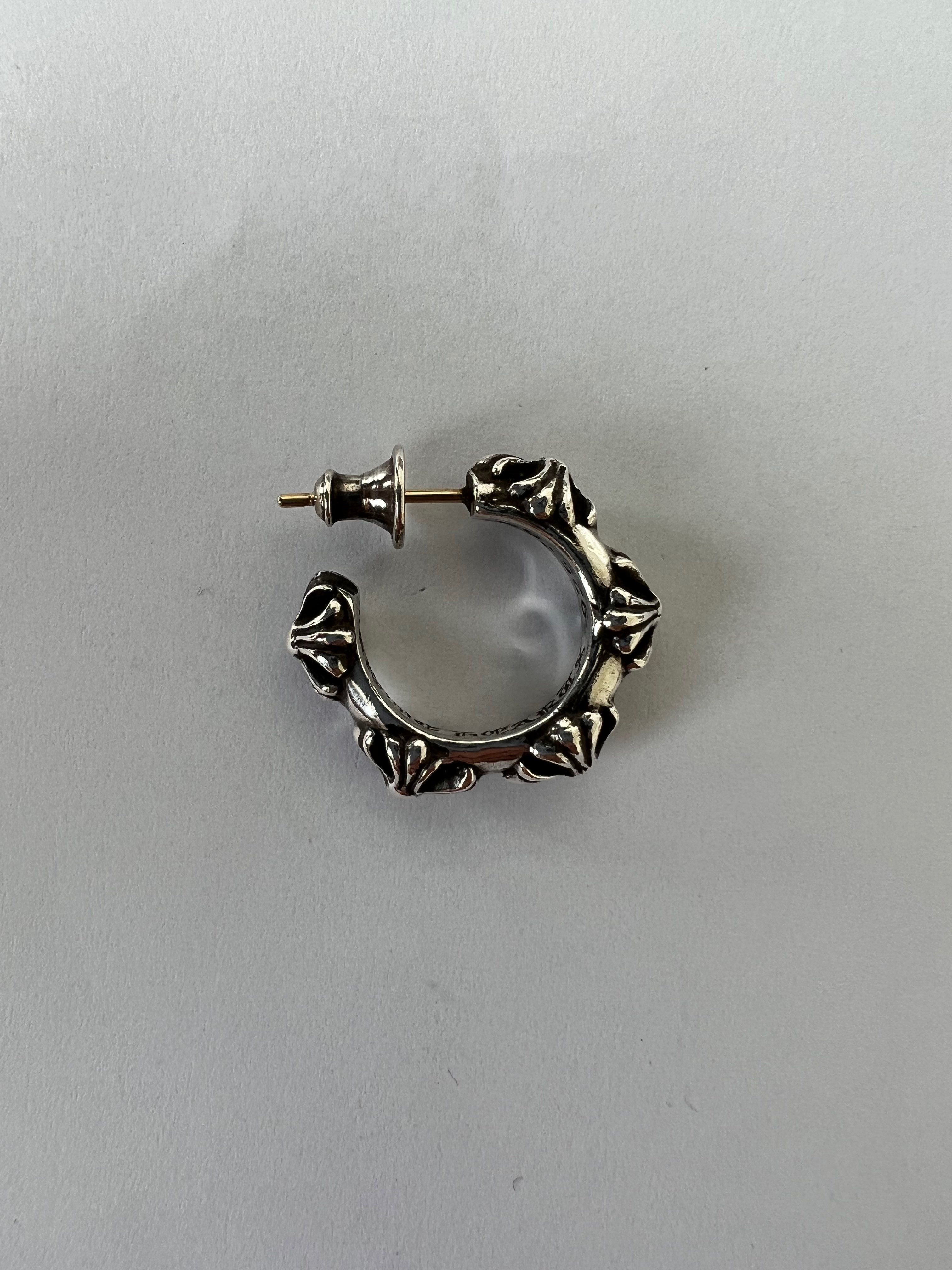 Chrome Hearts Cross Band Hoop Earrings "Silver"