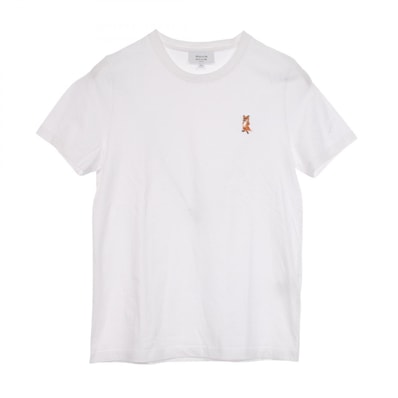 メゾンキツネ MAISON KITSUNE スタンディング フォックス 半袖Tシャツ 衣料品 トップス コットン メンズ レディース ホワイト系 【中古】