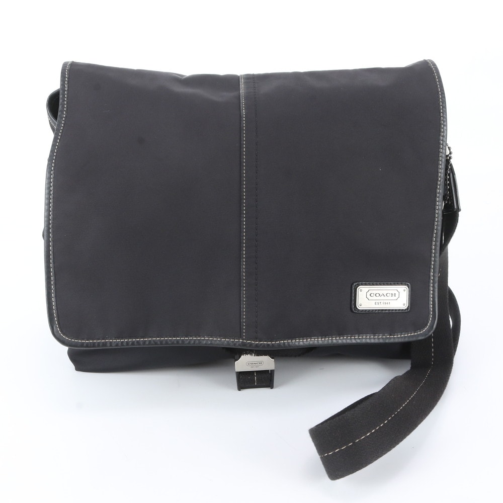 ■美品 コーチF70443 ショルダーバッグ レザー×ナイロン