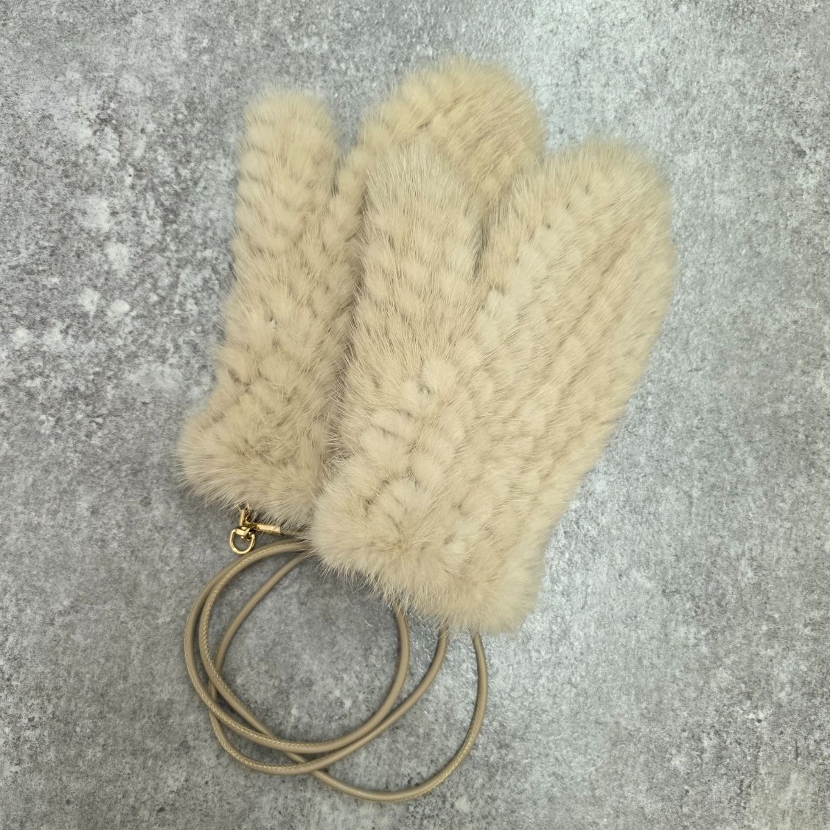 MAX MARA マックスマーラ ミンクファー ミトン 手袋 毛皮 手袋 45660513670 ミンク ベージュ  レディース【中古】