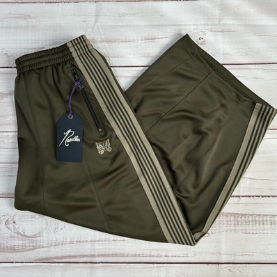 NEEDLES x LHP H.D. Track Pants Poly Smooth Wide "Olive"