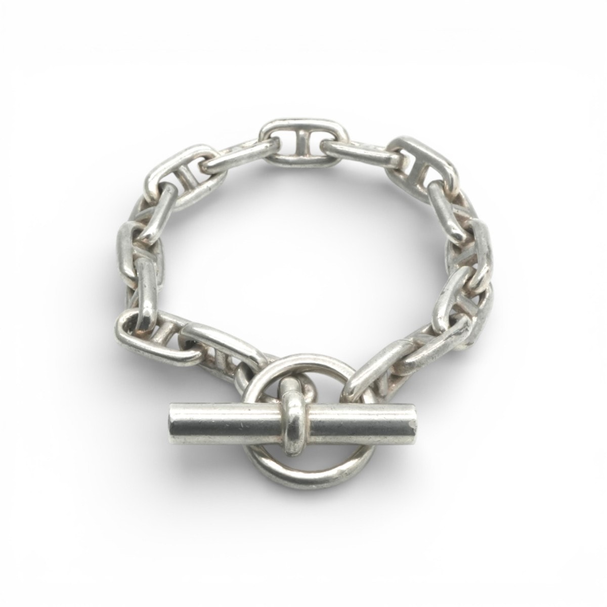 エルメス HERMES シェーヌダンクル ブレスレット バングル カフ SV800 銀