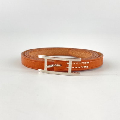 HERMES(エルメス) ビーアピ ドゥブルトゥール レザー ブレスレット ブラウン