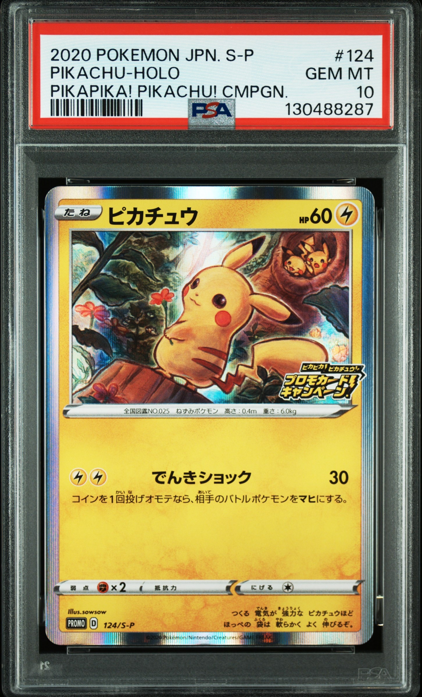 ピカチュウ: プロモ P [S-P 124](ピカピカ!ピカチュウ!プロモカードキャンペーン)