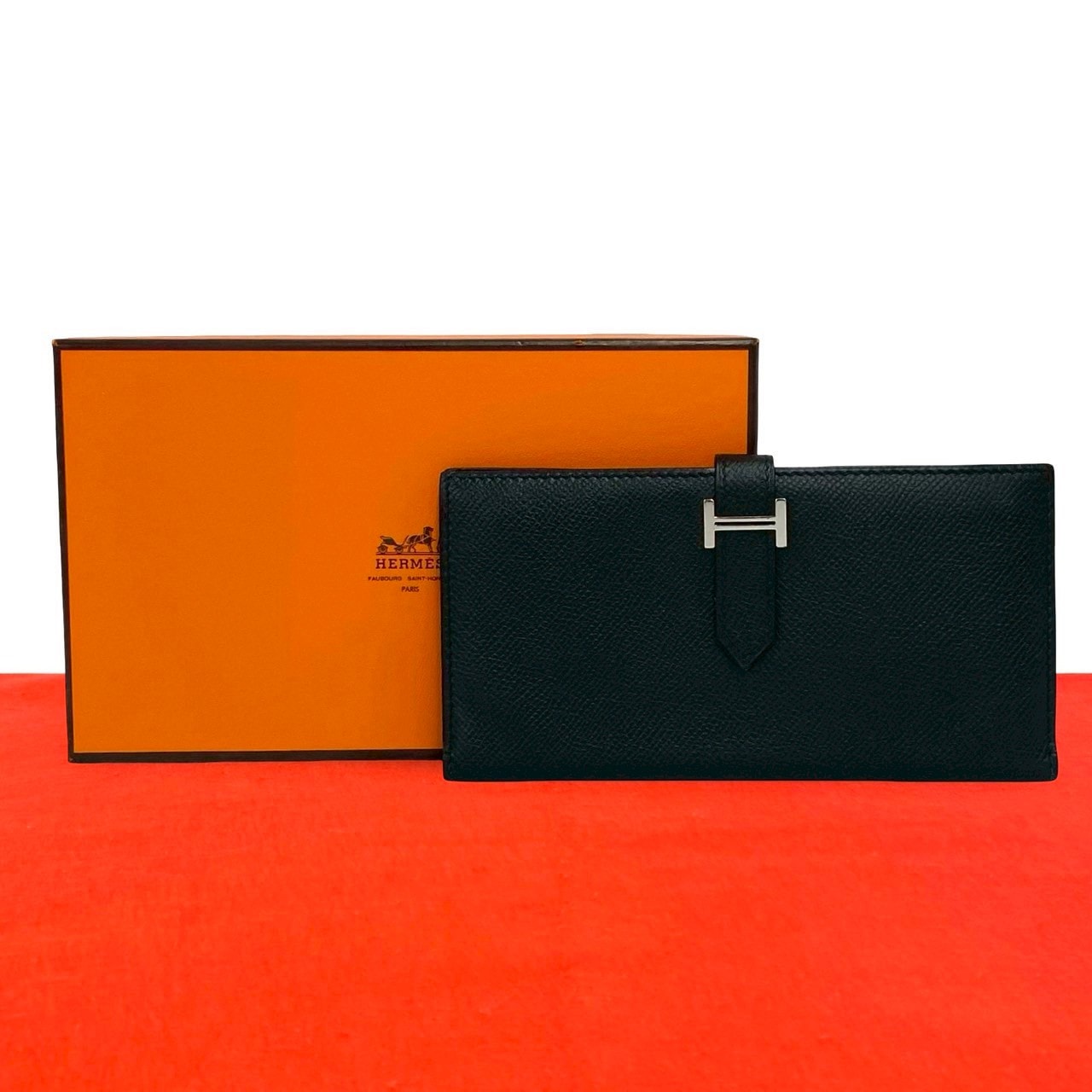 HERMES エルメス ベアン ヴォーエプソン 長財布 ブラック
 44304