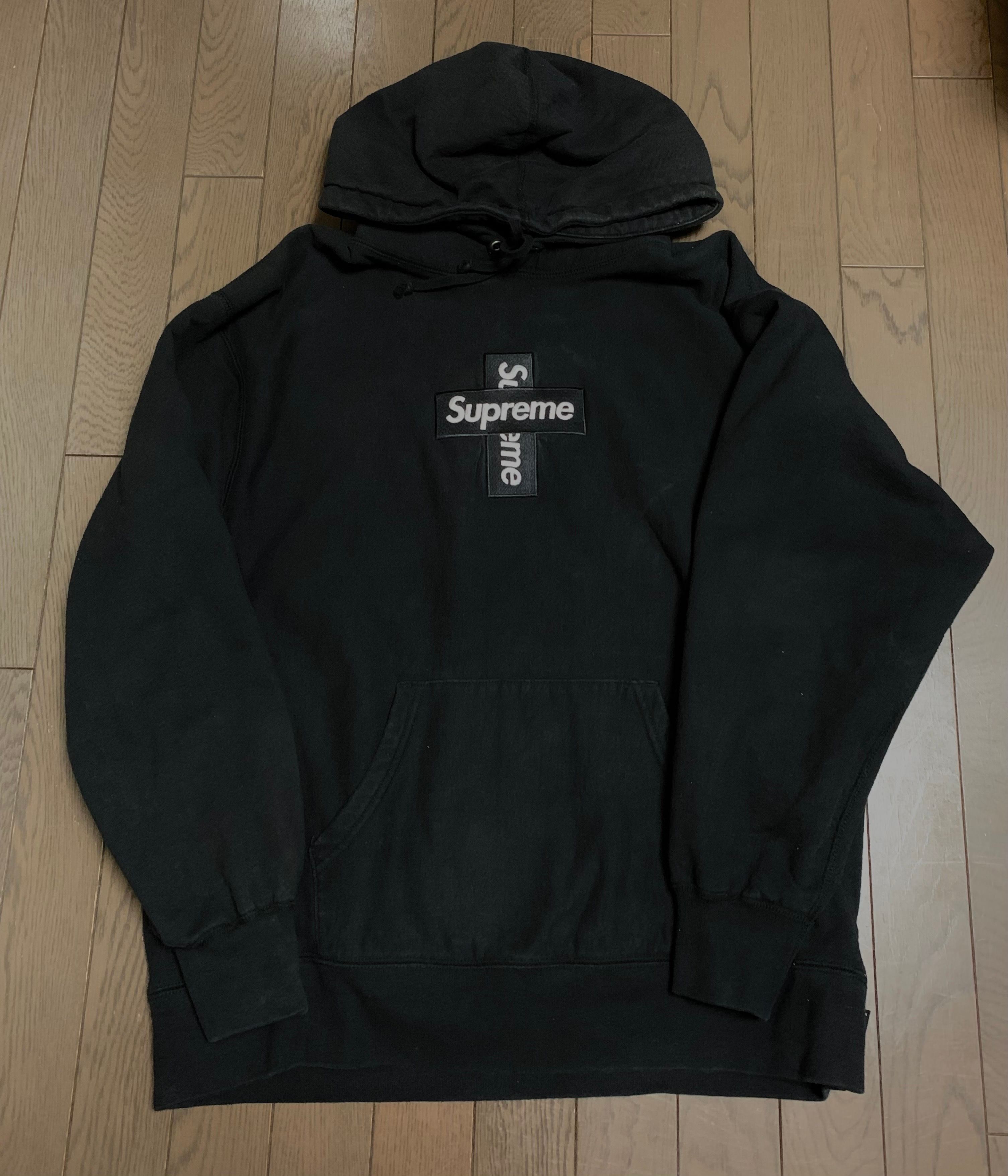 Supreme Cross Box Logo Hooded Sweatshirt "Black"