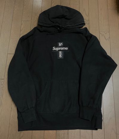 Supreme Cross Box Logo Hooded Sweatshirt "Black"