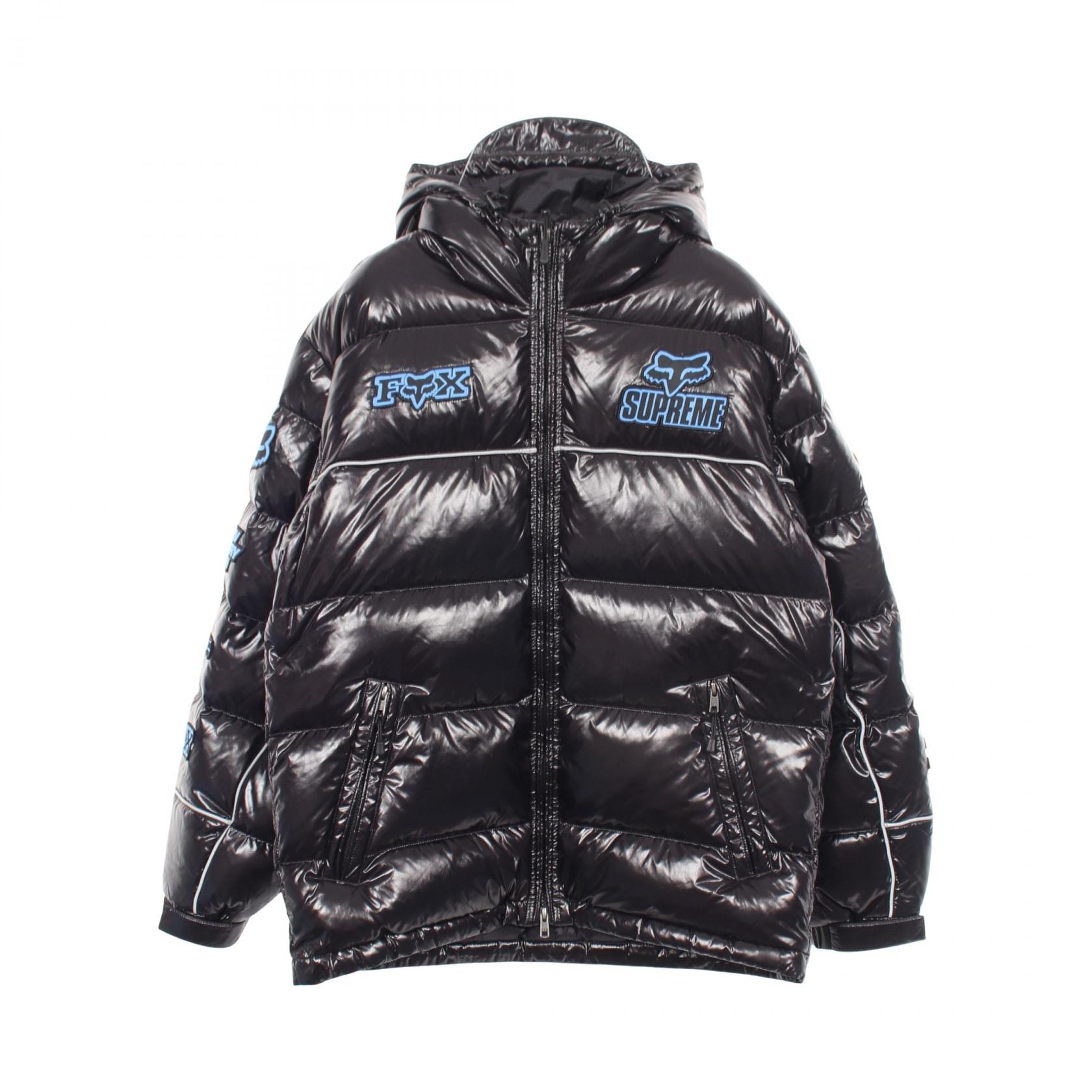 シュプリーム Supreme Supreme × Fox Racing Shiny Down Puffer Jacket フード付き ダウンジャケット 衣料品 アウター ナイロン メンズ ブラック系 【中古】