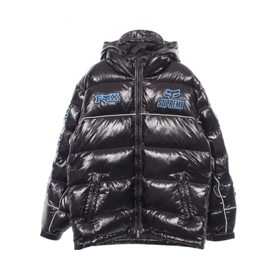 シュプリーム Supreme Supreme × Fox Racing Shiny Down Puffer Jacket フード付き ダウンジャケット 衣料品 アウター ナイロン メンズ ブラック系 【中古】