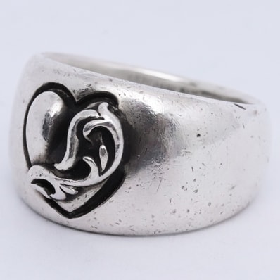 Chrome Hearts Heart In Band Ring "Silver"